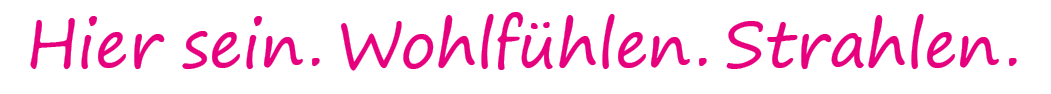 Slogan der Neue Linie Salons: Hier sein. Wohlfühlen. Strahlen.